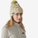 Explore Patagonia Unisex Snowbelle Beanie - Evergreen Flakes: Birch White for trail, outdoor & lifestyle use | Liv Activ Singapore