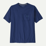 Explore Patagonia Men Boardshort Logo Pocket Responsibili-Tee - Clement Blue for trail, outdoor & lifestyle use | Liv Activ Singapore