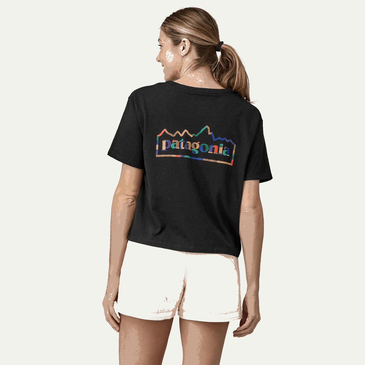 Explore Patagonia Women Unity Fitz Easy-Cut Responsibili-Tee - Ink Black for trail, outdoor & lifestyle use | Liv Activ Singapore