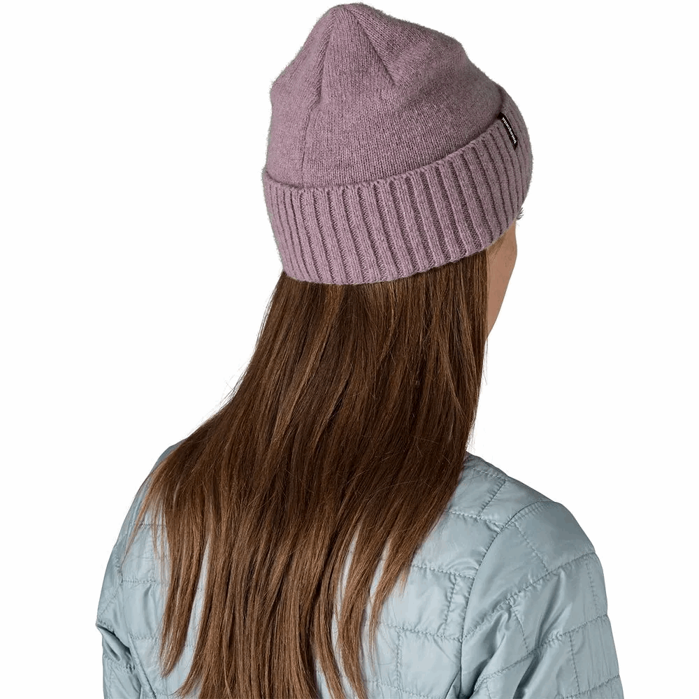 Explore Patagonia Unisex Brodeo Beanie - Stormy Mauve for trail, outdoor & lifestyle use | Liv Activ Singapore