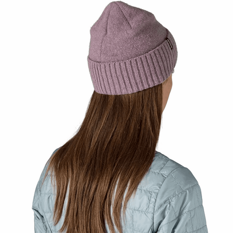 Explore Patagonia Unisex Brodeo Beanie - Stormy Mauve for trail, outdoor & lifestyle use | Liv Activ Singapore