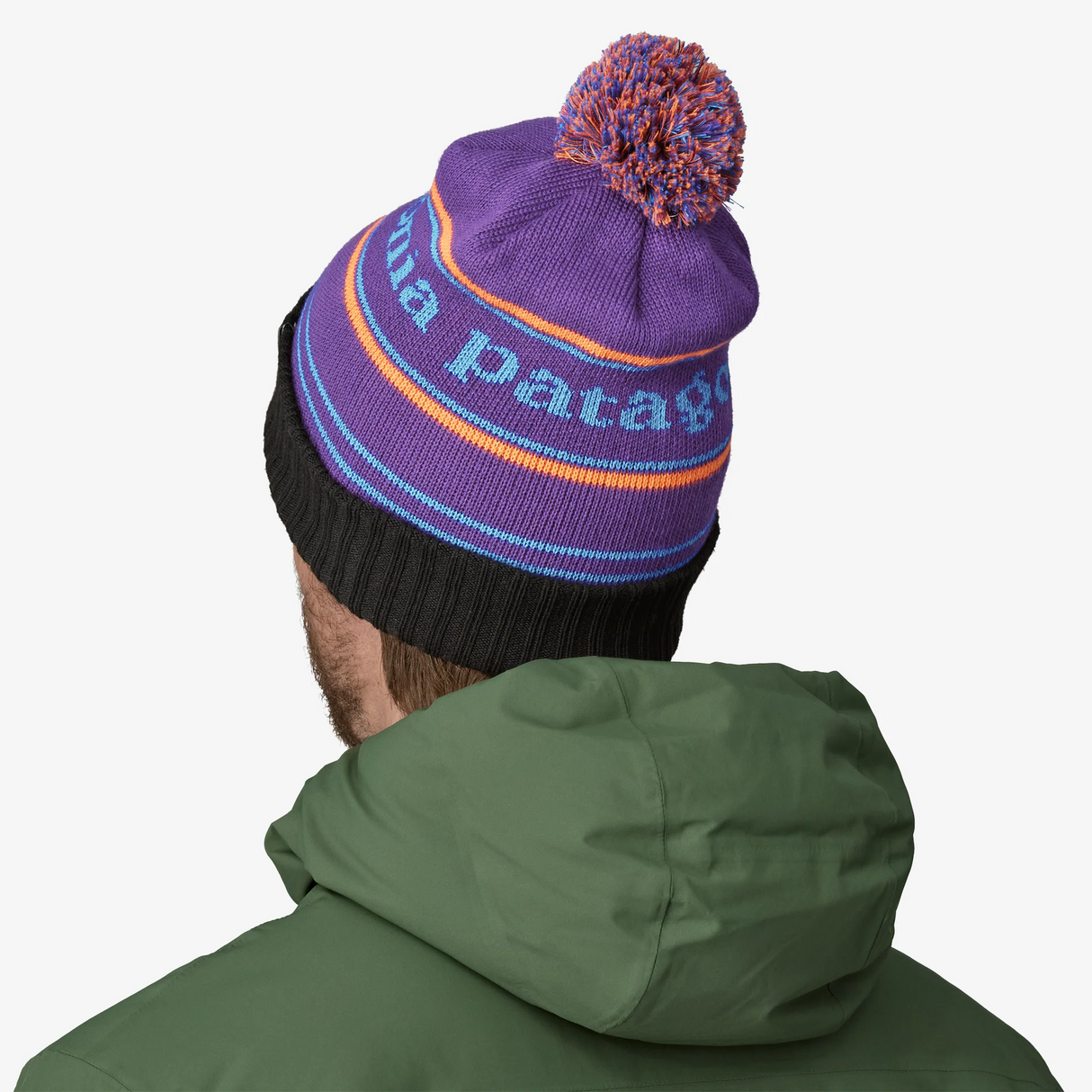 Explore Patagonia Unisex Powder Town Beanie - Park Stripe: Purple for trail, outdoor & lifestyle use | Liv Activ Singapore