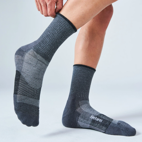 Explore Feetures Trail Max Cushion Mini Crew - Gray for trail, outdoor & lifestyle use | Liv Activ Singapore