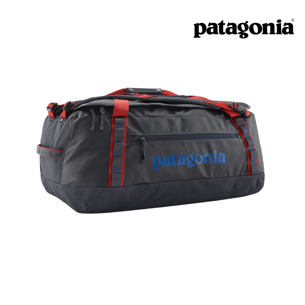 Explore Patagonia Black Hole® Duffel Bag 55L - Smolder Blue w/Amanita Red for trail, outdoor & lifestyle use | Liv Activ Singapore