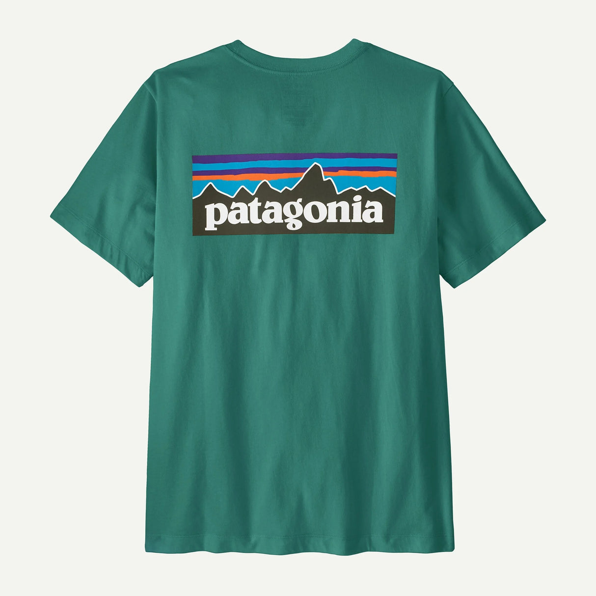Explore Patagonia Men P-6 Logo T-Shirt - Gem Green for trail, outdoor & lifestyle use | Liv Activ Singapore
