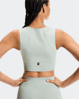 Explore On Women Studio Knit Crop - Mineral / Heather for trail, outdoor & lifestyle use | Liv Activ Singapore