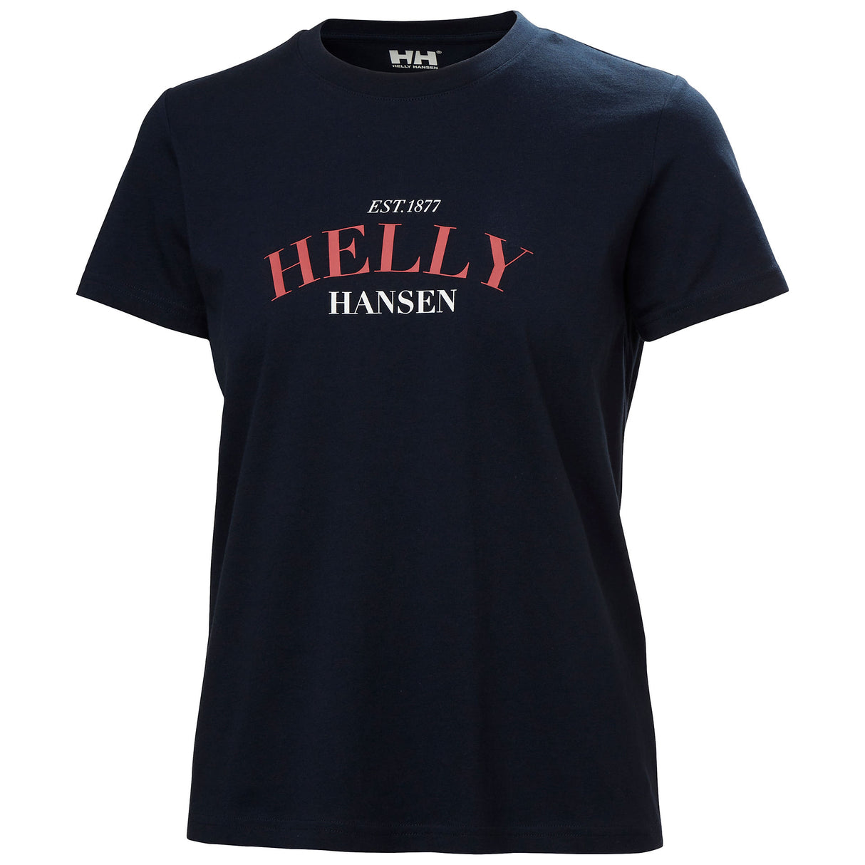Explore Helly Hansen Women Core Graphic T-shirt 2.0 - Navy for trail, outdoor & lifestyle use | Liv Activ Singapore