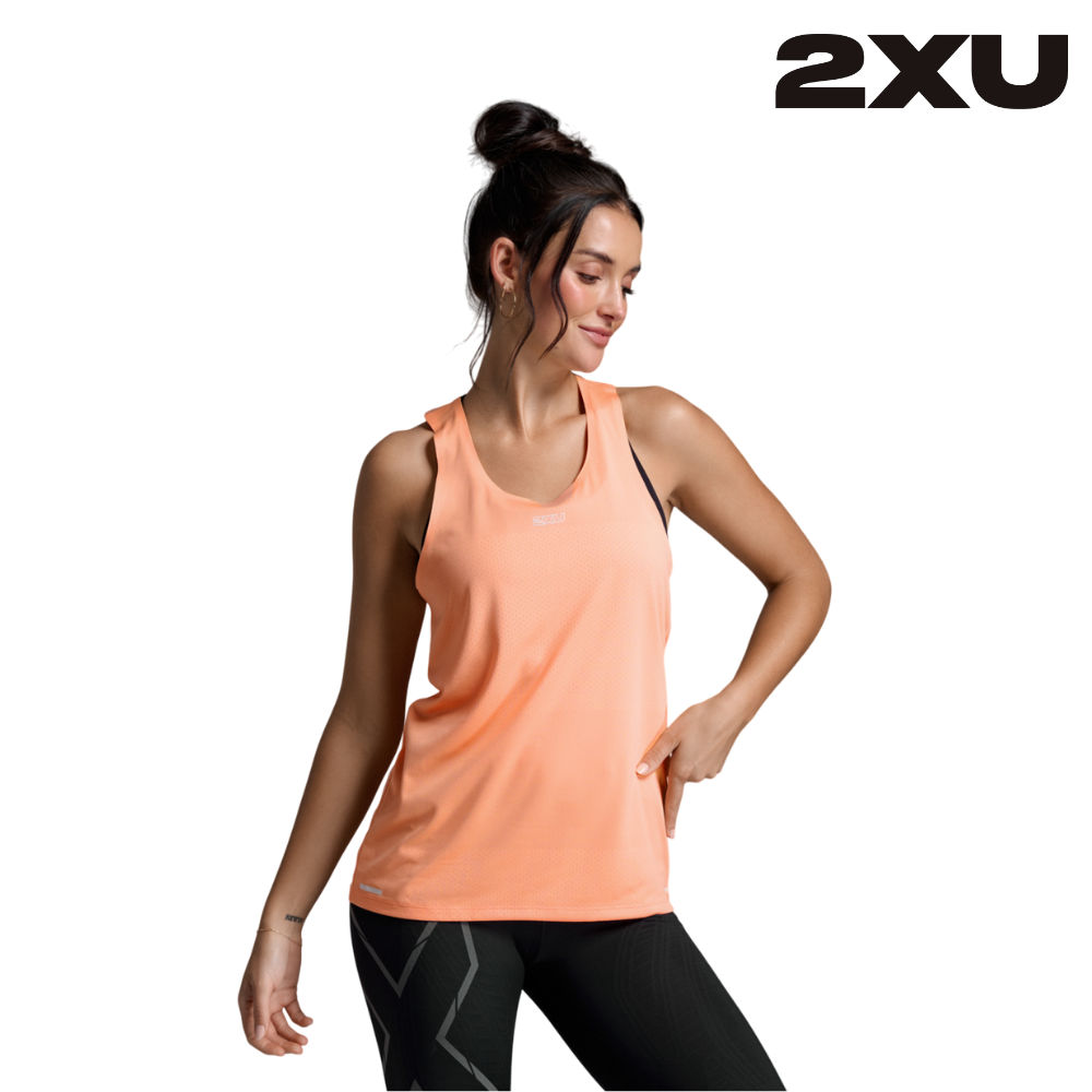 2XU Women Light Speed Tech Singlet - Digital Peach / White Reflective