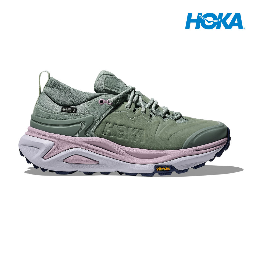 Explore HOKA Women Kaha 3 Low GTX - Rosemary / Ambient Blue for trail, outdoor & lifestyle use | Liv Activ Singapore