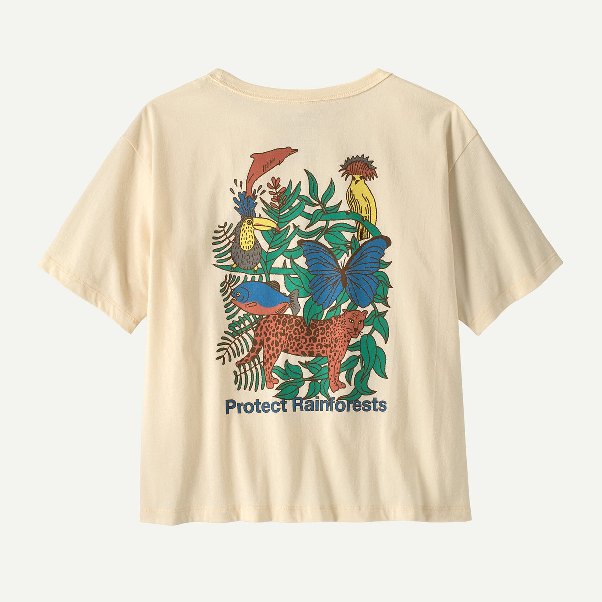 Explore Patagonia Women Protect Rainforests Easy-Cut T-Shirt - Undyed Natural for trail, outdoor & lifestyle use | Liv Activ Singapore