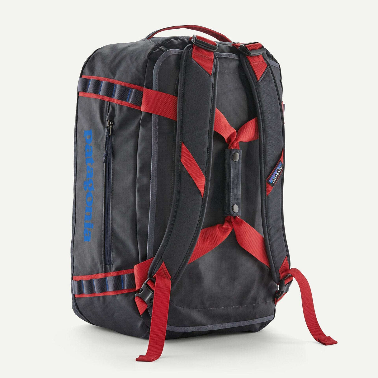 Explore Patagonia Black Hole® Duffel Bag 40L - Smolder Blue with Amanita Red for trail, outdoor & lifestyle use | Liv Activ Singapore