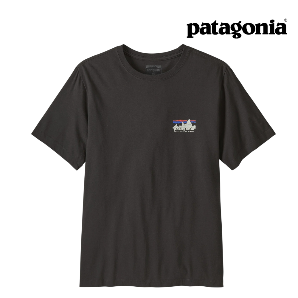 Explore Patagonia Men '73 Skyline T-Shirt - Ink Black for trail, outdoor & lifestyle use | Liv Activ Singapore