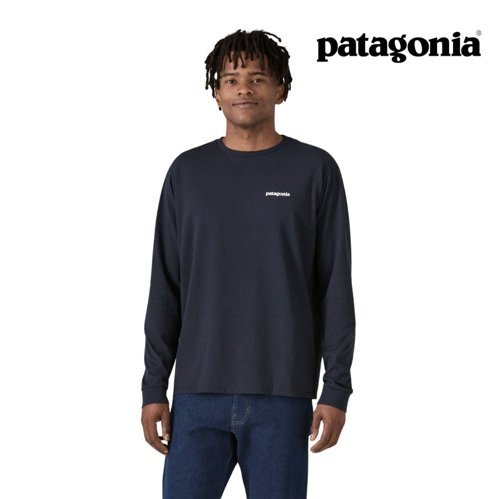 Patagonia Men Long Sleeved P 6 Logo Responsibili Tee Black Liv Activ