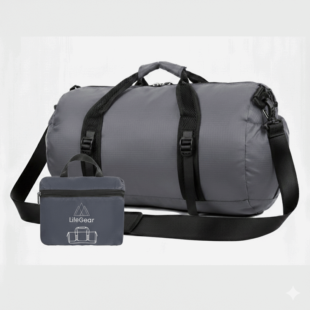 Explore Lifegear Packable Duffel 40L - Grey for trail, outdoor & lifestyle use | Liv Activ Singapore