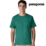 Explore Patagonia Men P-6 Logo T-Shirt - Gem Green for trail, outdoor & lifestyle use | Liv Activ Singapore