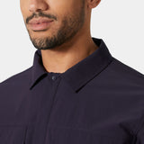 Helly Hansen Men Awe Short Sleeve Softshell Overshirt - Black Grape