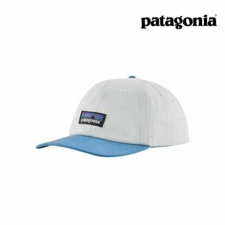 Explore Patagonia P-6 Label Trad Cap - Birch White with Shore Blue for trail, outdoor & lifestyle use | Liv Activ Singapore