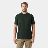 Explore Helly Hansen Men Skog Graphic T-Shirt - Dark Jungle for trail, outdoor & lifestyle use | Liv Activ Singapore