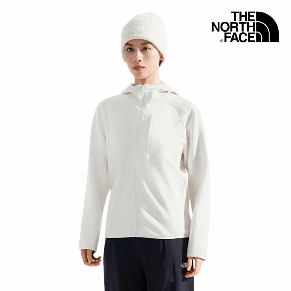 Explore The North Face Women Performance Fleece Full Zip Hoodie - AP White Dune for trail, outdoor & lifestyle use | Liv Activ Singapore