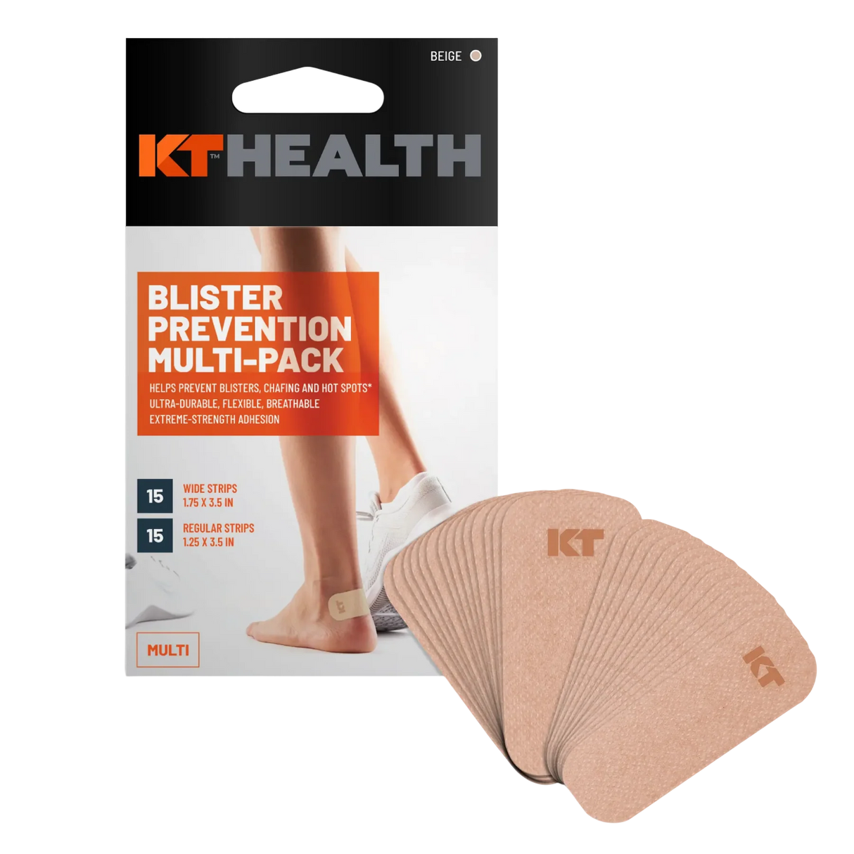 KT Health Blister Prevention Tape 30 Strip Multipack - Beige