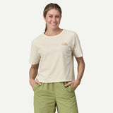 Explore Patagonia Women '73 Skyline Easy-Cut Responsibili-Tee - Birch White for trail, outdoor & lifestyle use | Liv Activ Singapore