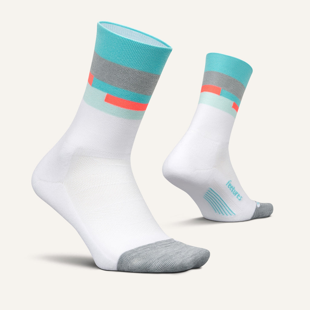 Feetures Active Elite Light Cushion Mini Crew - Aquatic White