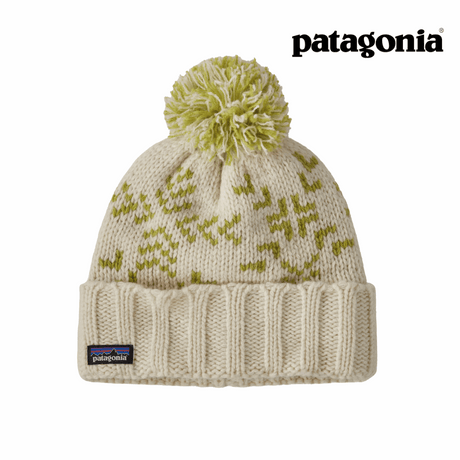Explore Patagonia Unisex Snowbelle Beanie - Evergreen Flakes: Birch White for trail, outdoor & lifestyle use | Liv Activ Singapore