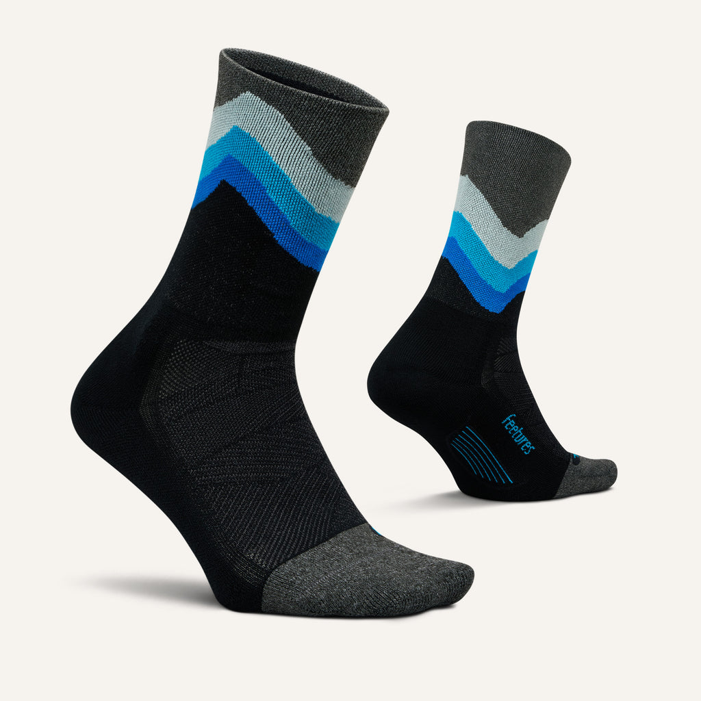 Feetures Active Elite Light Cushion Mini Crew - Black Swell