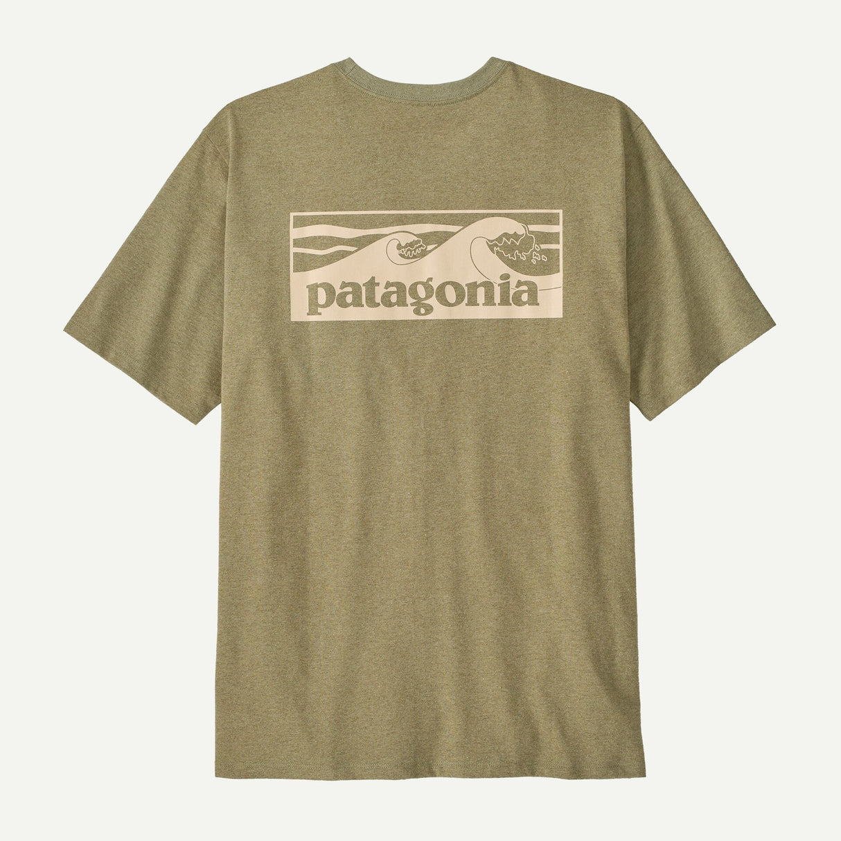 Explore Patagonia Men Boardshort Logo Pocket Responsibili-Tee - Gumtree Green for trail, outdoor & lifestyle use | Liv Activ Singapore
