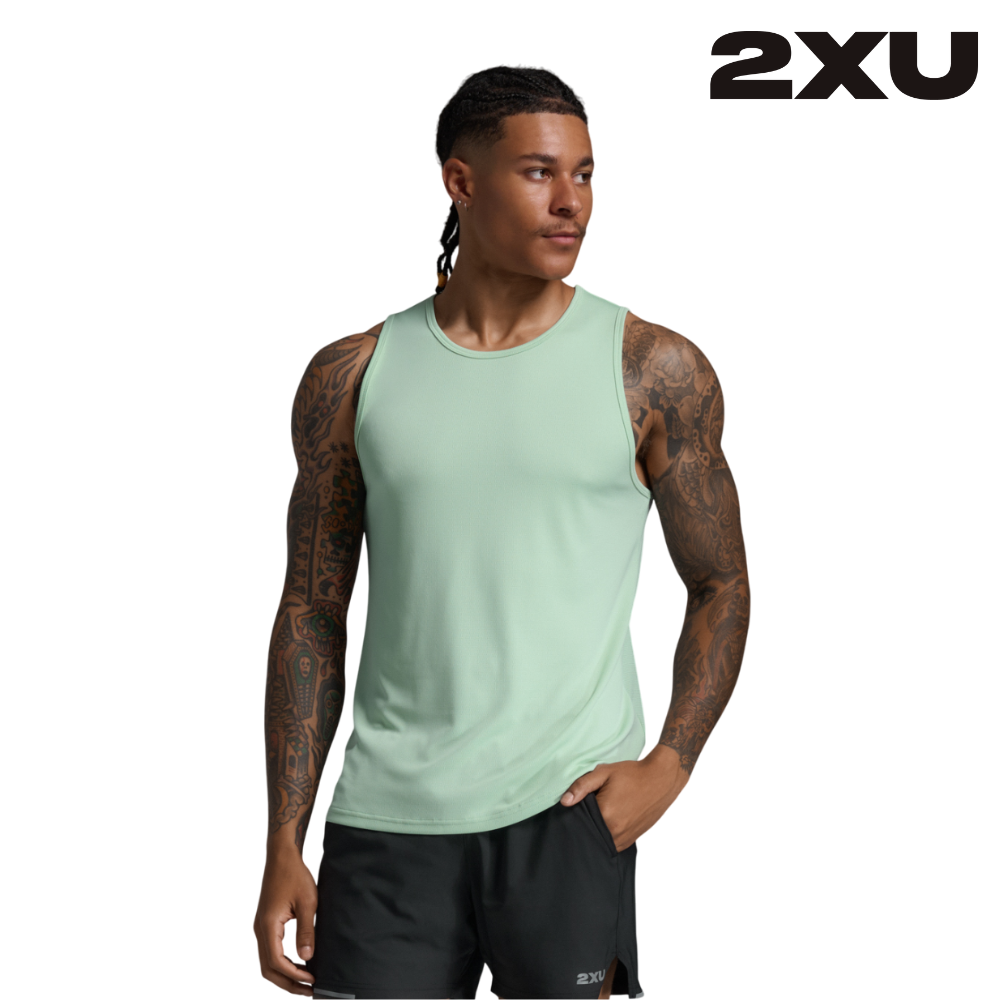 2XU Men Aero Tank - Digital Mint / Black Reflective