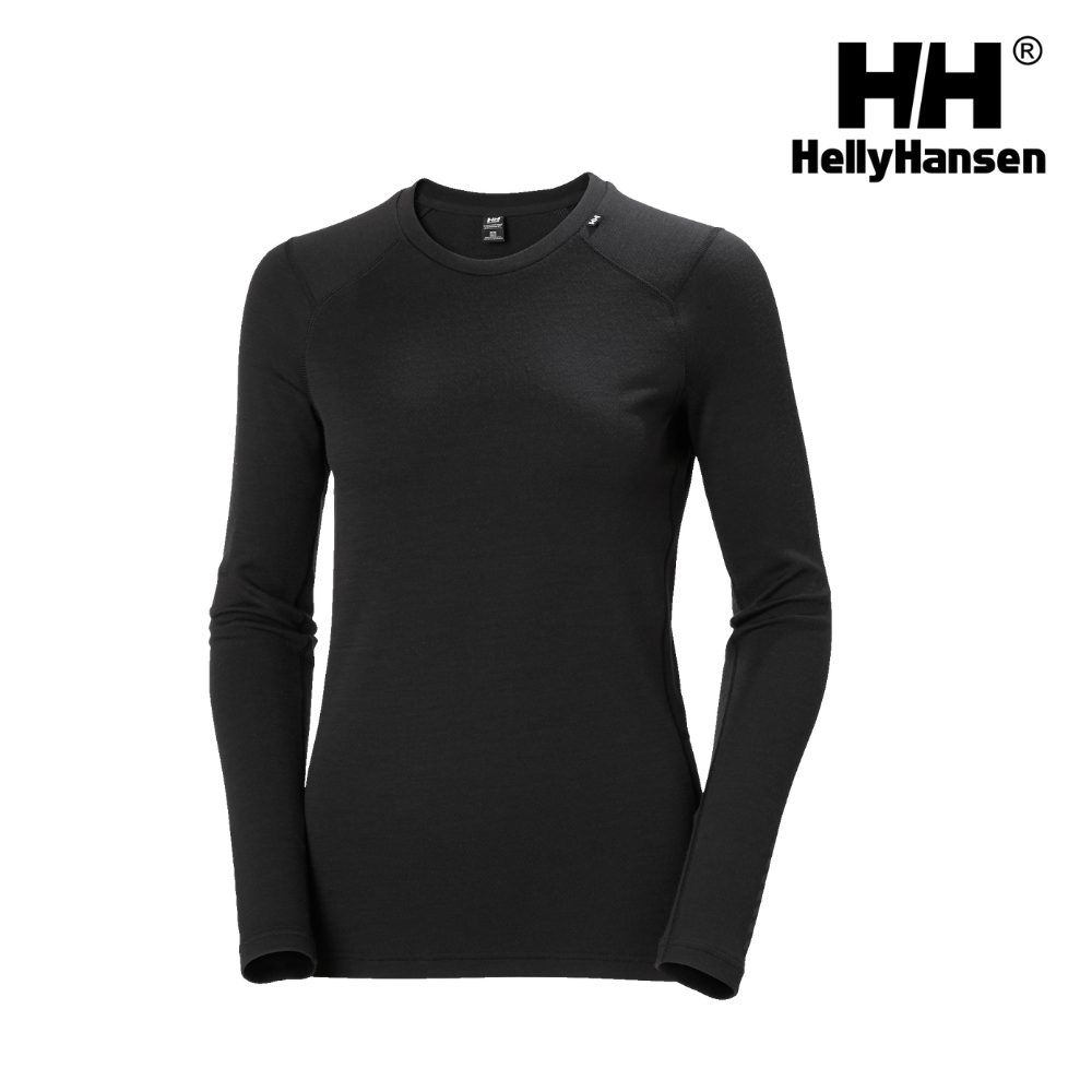 SNBYA.H　WASHABLE MERINO WOOL BASE LAYER Helly Hansen Women LIFA® Merino Midweight Crew Base Layer - Black