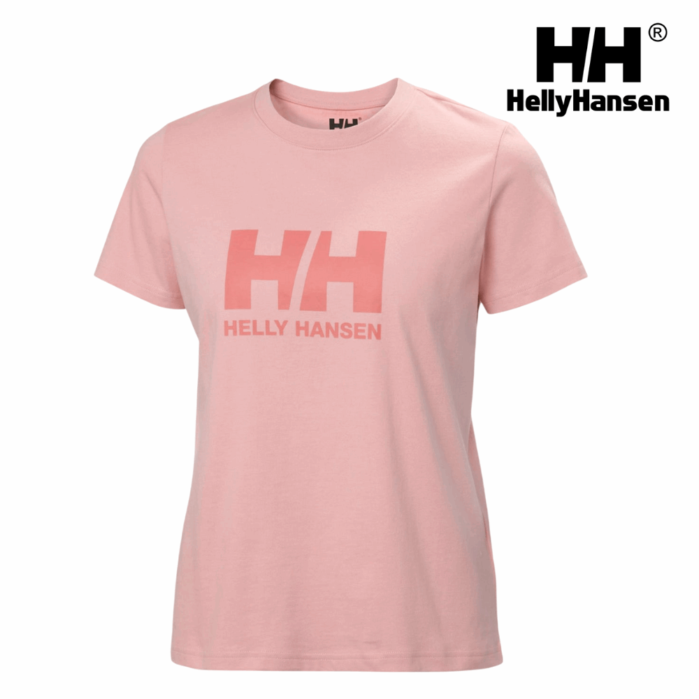 Explore Helly Hansen Women HH Logo T-shirt 3.0 - Pink Salt for trail, outdoor & lifestyle use | Liv Activ Singapore