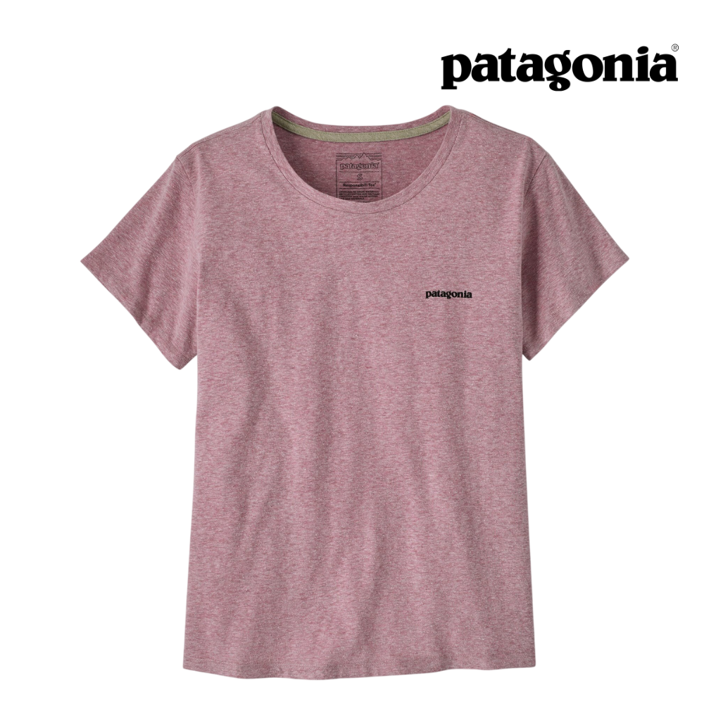 Explore Patagonia Women P-6 Logo Responsibili-Tee® - Quiet Violet for trail, outdoor & lifestyle use | Liv Activ Singapore